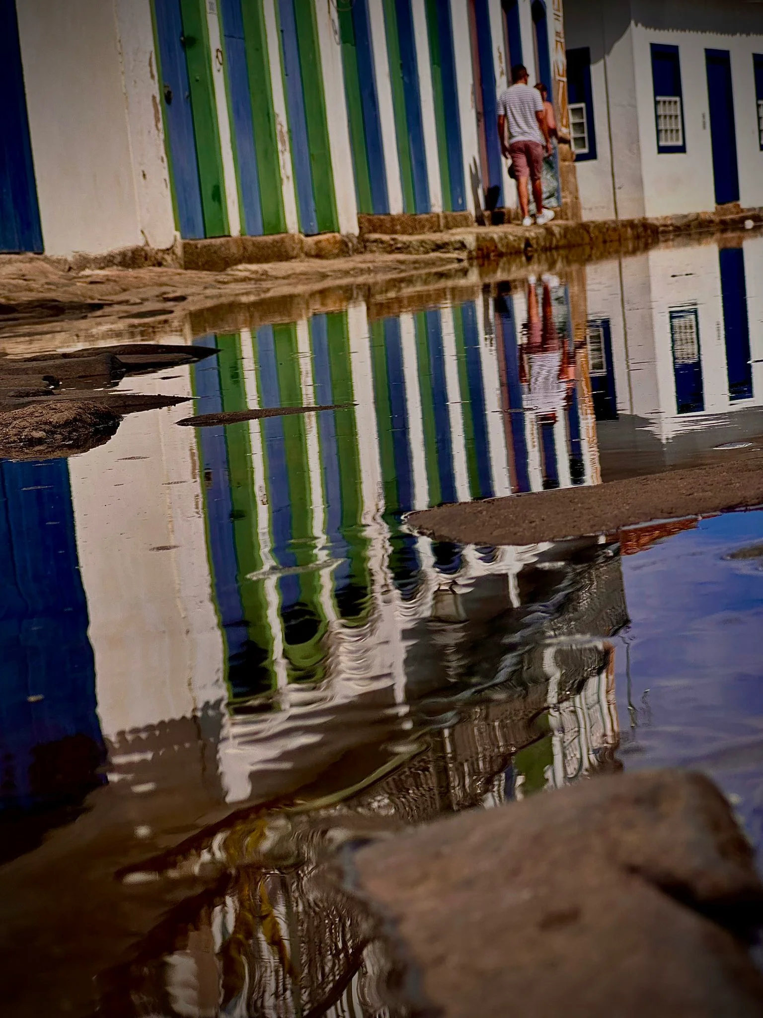 High tide flowing through Paraty's Historic Center.