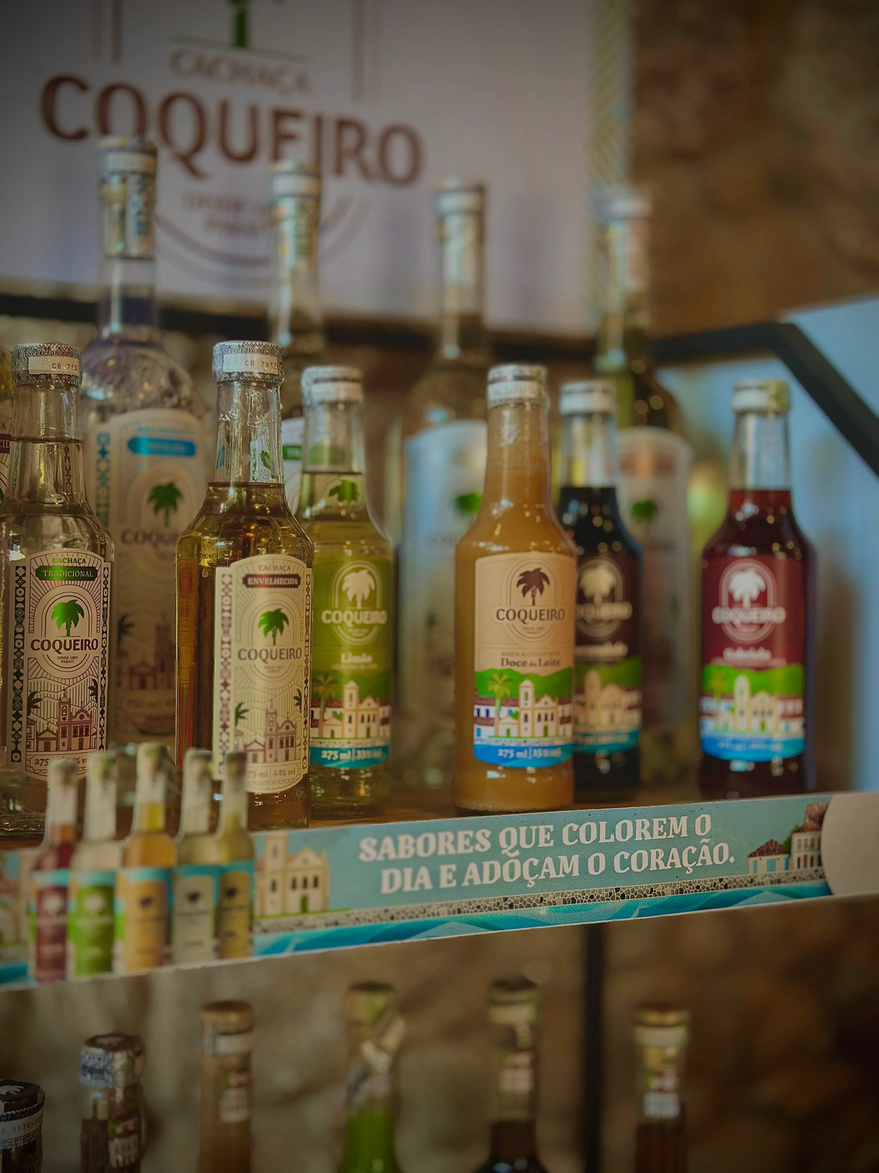 Cachaça tastings happen mostly under cover, rain doesn't get in the way.